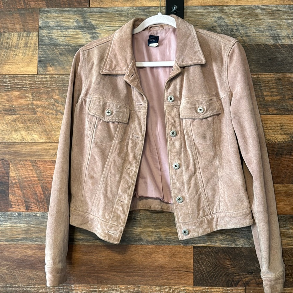 Gap, vintage pink suede jacket